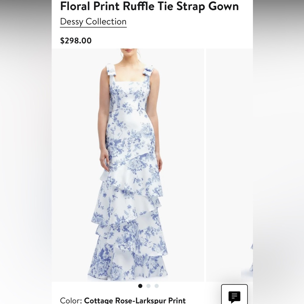 Floral Blue and White Dress